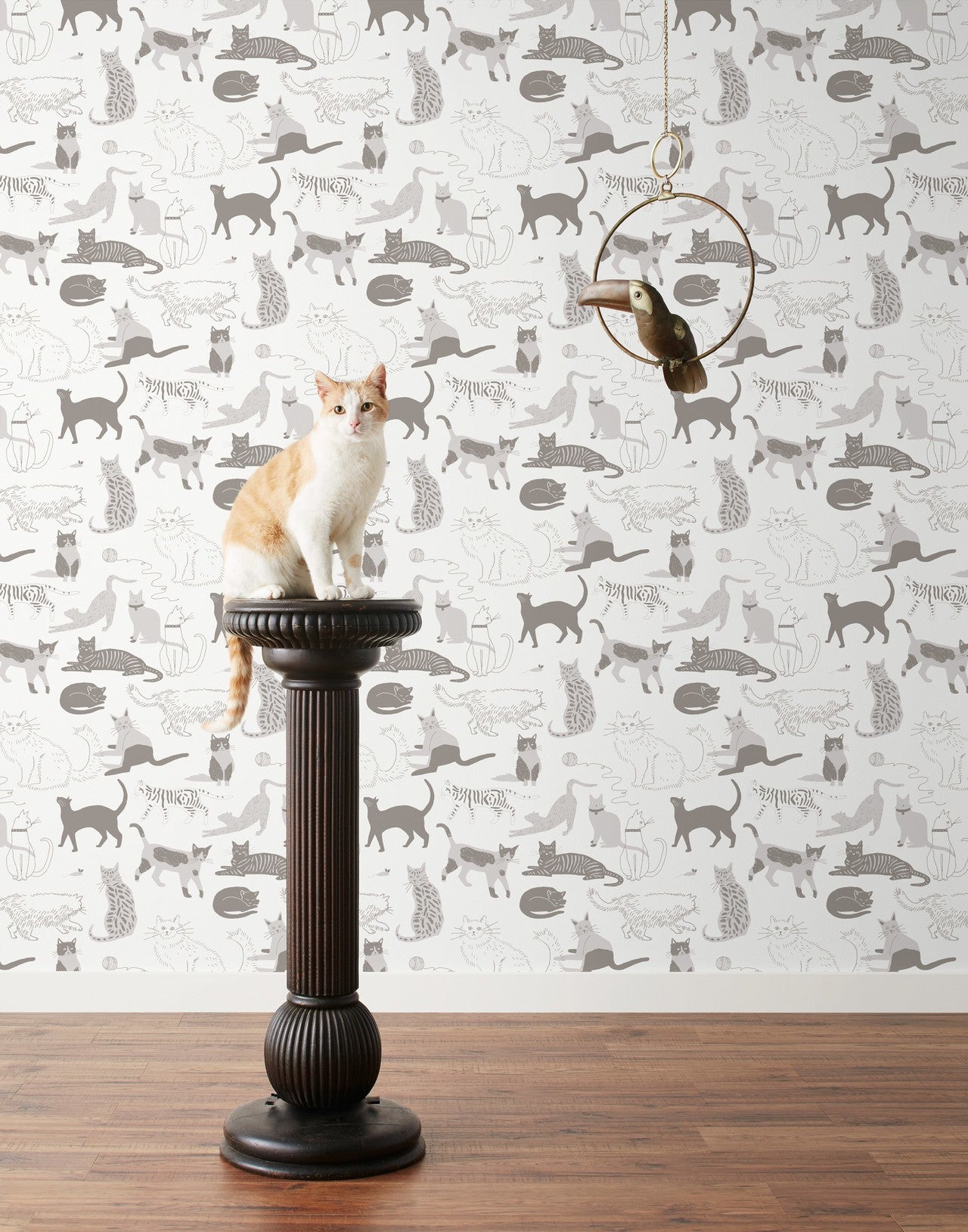 Cat's Meow (Gray) Wallpaper | H&W Gives Back | Julia Rothman + Hygge & West