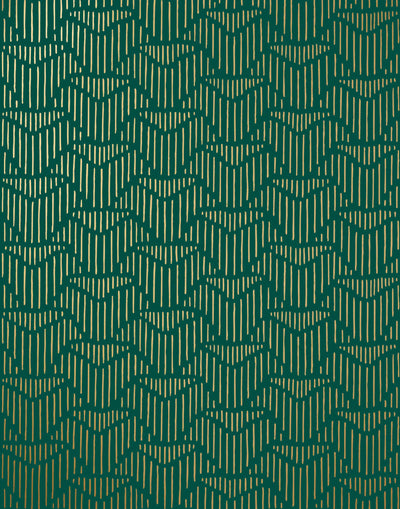 Palma (Green) featuring deep green background with gold geometric pattern