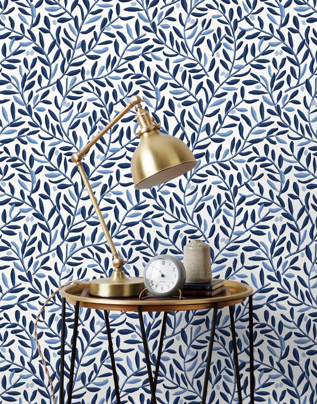 Olive Grove wallpaper in Blue by Schoolhouse + Hygge & West