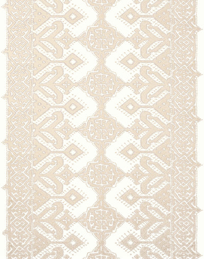 Pombal (Fawn) | A taupe, gold and off white striped pattern